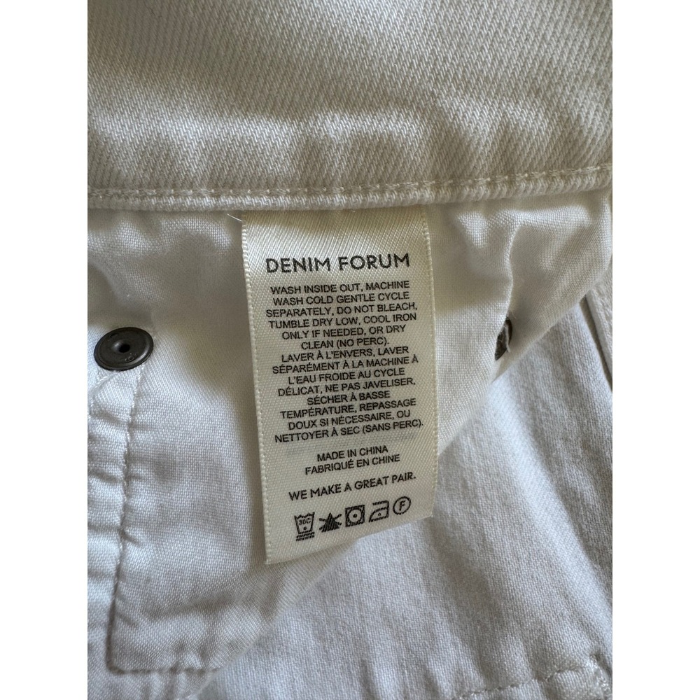 Denim Forum The Arlo High Rise Straight Jeans White 27L Aritzia Button Fly - Picture 5 of 13